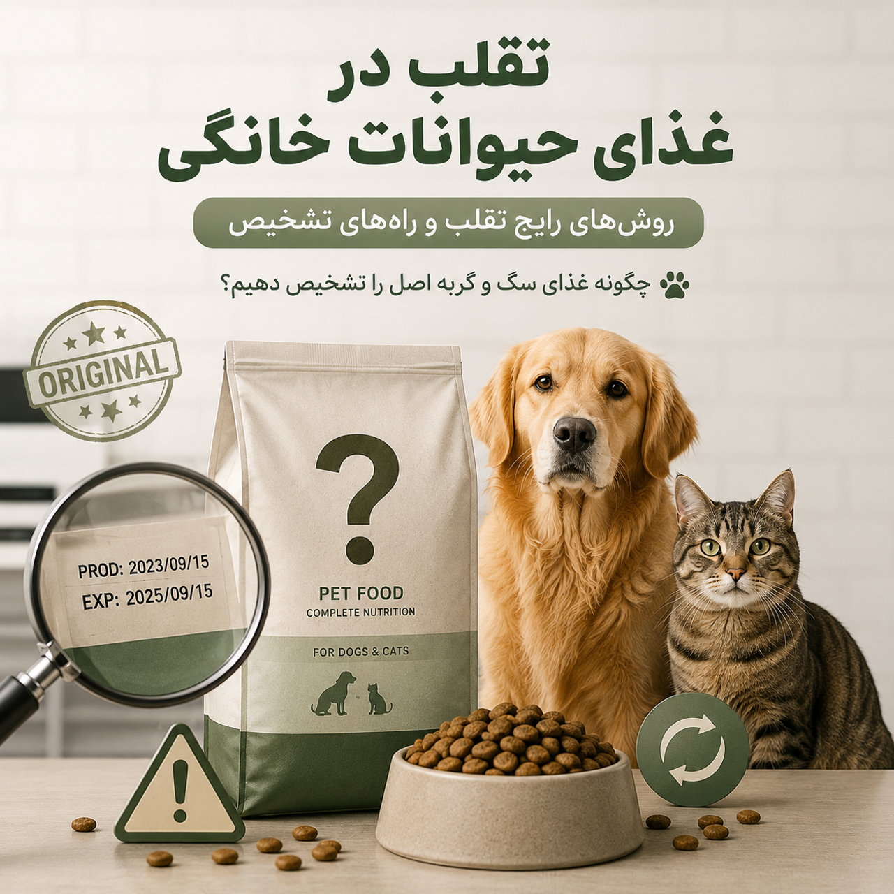 تقلب در غذای حیوانات خانگی | چگونه غذای سگ و گربه اصل را تشخیص دهیم ؟
